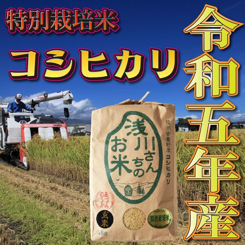 令和5年収穫 長野県安曇野産 特別栽培米「浅川さんちのお米」 コシヒカリ